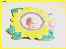 Portaritratto in ceramica girasole con gnomo cm.9x10