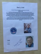 Autografo DON L. LIND-NASA astronauta-ufficiale di marina-originale autografato