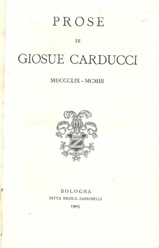 Prose giosue carducci - prose, giosue'