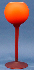 MURANO Carlo Moretti VASO VETRO incamiciato arancio e bianco Design Venezia 1900