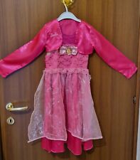 Barbie Principessa Costume Carnevale Travestimento Bambina Taglia 5-7 Anni rosa