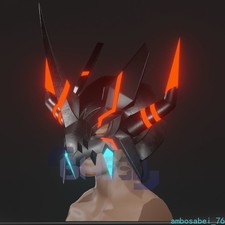 Elmetto Digimon stampato in 3D WarGreymon non verniciato resina non assemblato cosplay prop