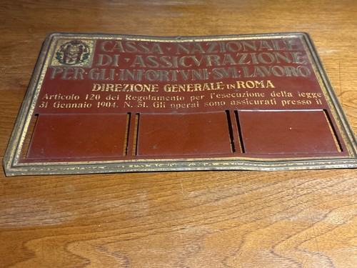 Targa latta cassa nazionale - ,