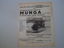 advertising Pubblicità 1963 AUTO UNION DKW MUNGA 1000