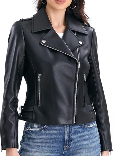 Giacca moto donna vera pelle