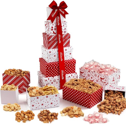 Cesto regalo torre con - cesto, noci