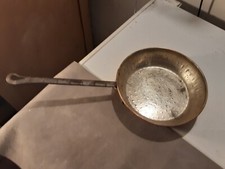 VECCHIA PADELLA IN RAME STAGNATO MANICO IN FERRO DIAMETRO PADELLA 21 CM ,LUNGHEZ