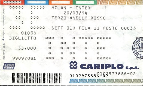 Biglietto partita milan inter - biglietto,