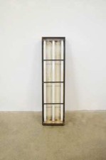 PLAFONIERA ANTICA INDUSTRIALE IN METALLO CON NEON