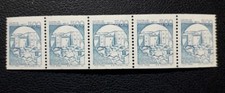 REPUBBLICA CASTELLI BOBINA FRANCOBOLLI STRISCIA DI 5 DA 500 LIRE NUOVI