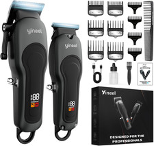 Tagliacapelli Professionale Uomo, Macchinetta per Capelli E Barba Senza Fili Con