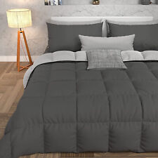 Vero Piumino d'Oca Matrimoniale Piumone Double Face Nero/Grigio 350 gr/mq WARM