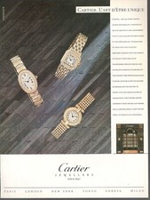 CARTIER L'ART D'ETRE UNIQUE  Pubblicità 1 pagina 1989 originale OROLOGIO 