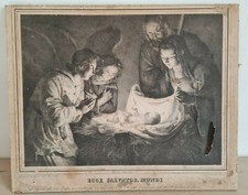 Antica litografia Ecce Salvator Mundi Firenze Anno 1825 Incisore Salucci 