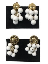 METAL GOLD WHITE BEADS VINTAGE