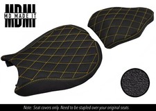 ADATTO PER DUCATI 848 1098 1198 SET COPRISEDILI VINILE IMPUGNATURA PERSONALIZZATA DSG4 PUNTO GIALLO