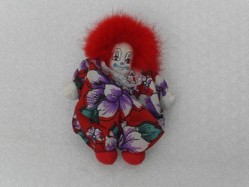 Bambola clown capelli rossi - rossi, in