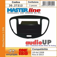 MASCHERINA AUTORADIO 1 DIN HYUNDAI I10 2008 AL 2014 CON CASSETTO. COLORE NERO