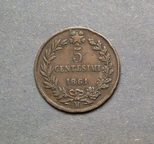 5 centesimi 1861  zecca M MILANO Vittorio Emanuele II