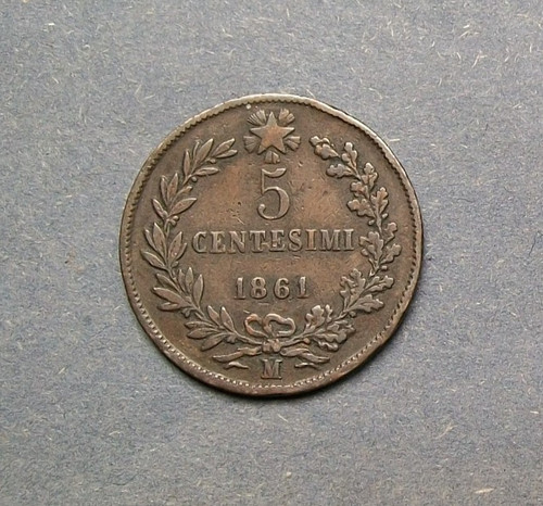 Centesimi 1861 zecca m - centesimi,