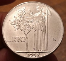 Moneta 100 lire 1957 - moneta, italia