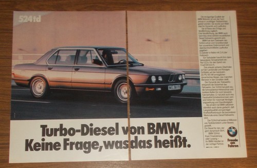 Rara pubblicità bmw - bmw, 524td