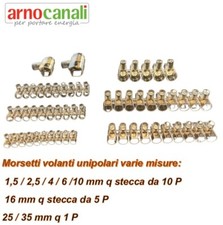 MORSETTI UNIPOLARI VOLANTI A CAPPUCCIO 1,5- 2,5-4-6- 10-16-25-35 MMQ