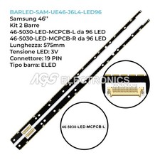 KIT 2 BARRE STRIP 96 LED TV