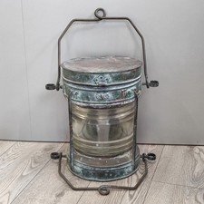 Lampada marina inglese tardo 800 in rame e vetro d. 27 h. 37 cm