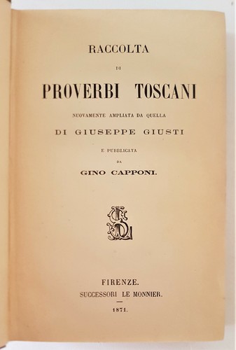 Raccolta proverbi toscani - raccolta, di