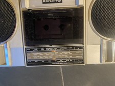 Hitachi Stereo Cassette Recorder TRK-6801E Radio Lettore Cassette Argento Nero