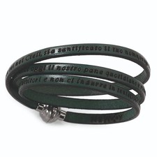 bracciale unisex pelle verde