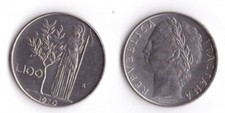 1970 Italia Lire 100 Minerva