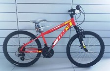 BICICLETTA ALPINA FLIP MOUNTAIN BIKE MTB 24" ACCIAIO 21V ANTERIOR ROSSO RAGAZZO