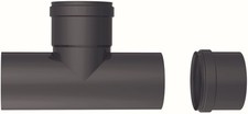 Smalbo RACCORDO A T PER STUFE A PELLET Col. Nero opaco (F/F) Ø cm.10 2.00 pz