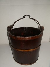 ANTICO CATINO SECCHIO PER ACQUA DEL POZZO IN LEGNO '900 originale 