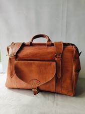 valigia Borsa da viaggio / Weekender / Borsa da viaggio in vera pelle marrone...