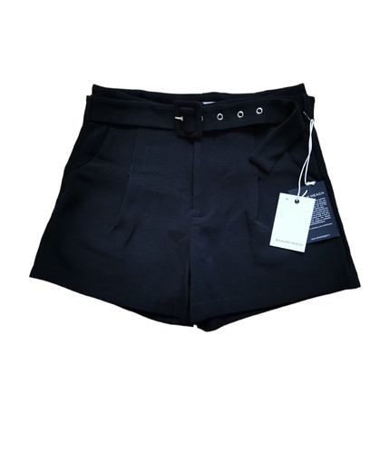 Pantaloncini neri pieghettati