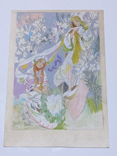 Alphonse Mucha Drawing on