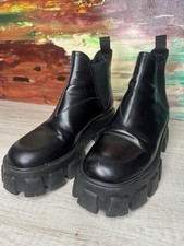Prada Black Leather Chunky Lug