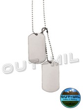 Piastrine (replica) modello Usa con catenelle e gomme silenziatori