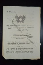 Regio Decreto VEII Assistenza alle estrazioni del Lotto 1871