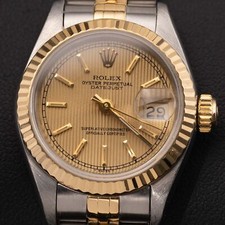 Rolex Datejust 69173 Lunetta Zigrinata Orologio 26mm Jubilee Champagne Da Dial