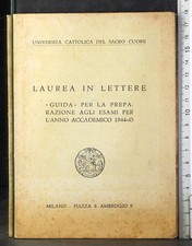 LAUREA IN LETTERE. AA.VV. UNIVERSITÀ CATTOLICA DEL SACRO CUORE.