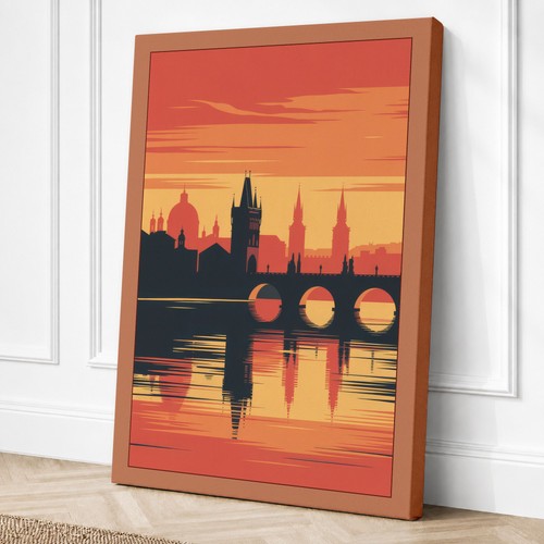 Tramonto sulla città stampa