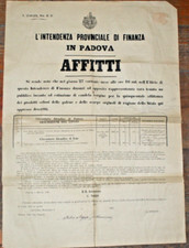 W252-PADOVA 1880 INTENDENZA.FINANZA ASTA TERRENI SITI IN FIUMI BRENTA FRASSINE-