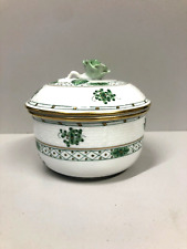 ANTICA ZUCCHERIERA PORCELLANA Herend BORDO ORO DECORO BOUQUET CHINESE VERDE '900