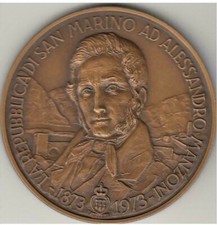 MEDAGLIA COMMEMORATIVA AD ALESSANDRO MANZONI OPUS: E. MONTI