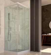 Box doccia due lati scorrevole pvc bianco e cristallo 6mm h.190cm Forglas