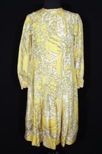 Abito In Seta Stampato Giallo